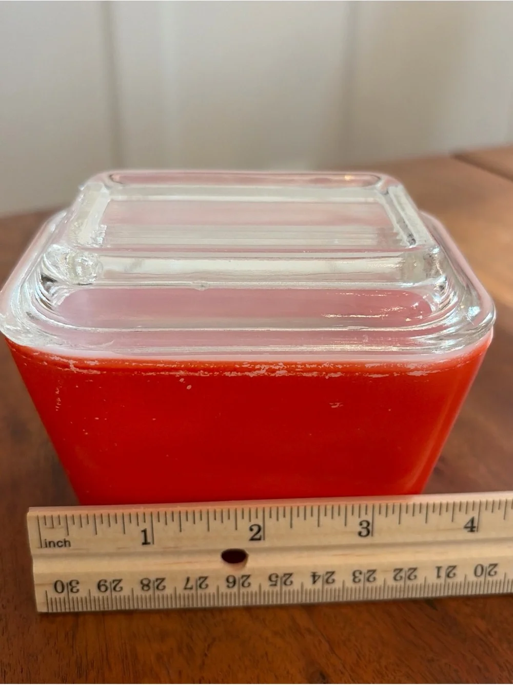 Vintage Pyrex 501 Red Refrigerator Dish 1.5 Cup w/ Ribbed Lid 501-C Fridgie READ